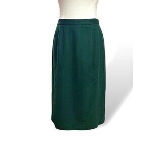 Worthington 100% Pure Wool Mid-length Pencil Skirt Women’s Size 8 Hunter Green